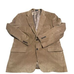 Stafford Essentials Tan Corduroy Classic Fit Sport Coat Blazer Jacket Men's 42R